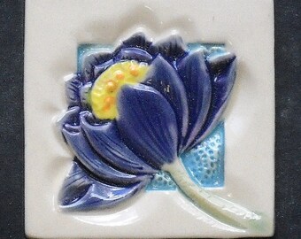Purple Lotus 2" Tile, Fridge Magnet, Mosaic