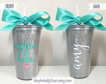 Personalized Matron of Honor Tumbler, Will You Be My Matron of Honor, Matron of Honor Proposal, Matron of Honor Gift, Matron of Honor Cup