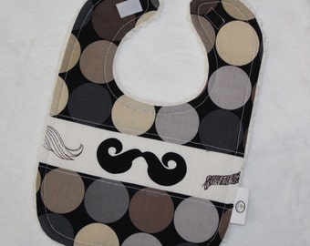 Where's My Stache and Dots Chenille Bib - SALE