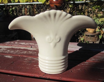 White Abingdon Pottery Flower Frog Vase