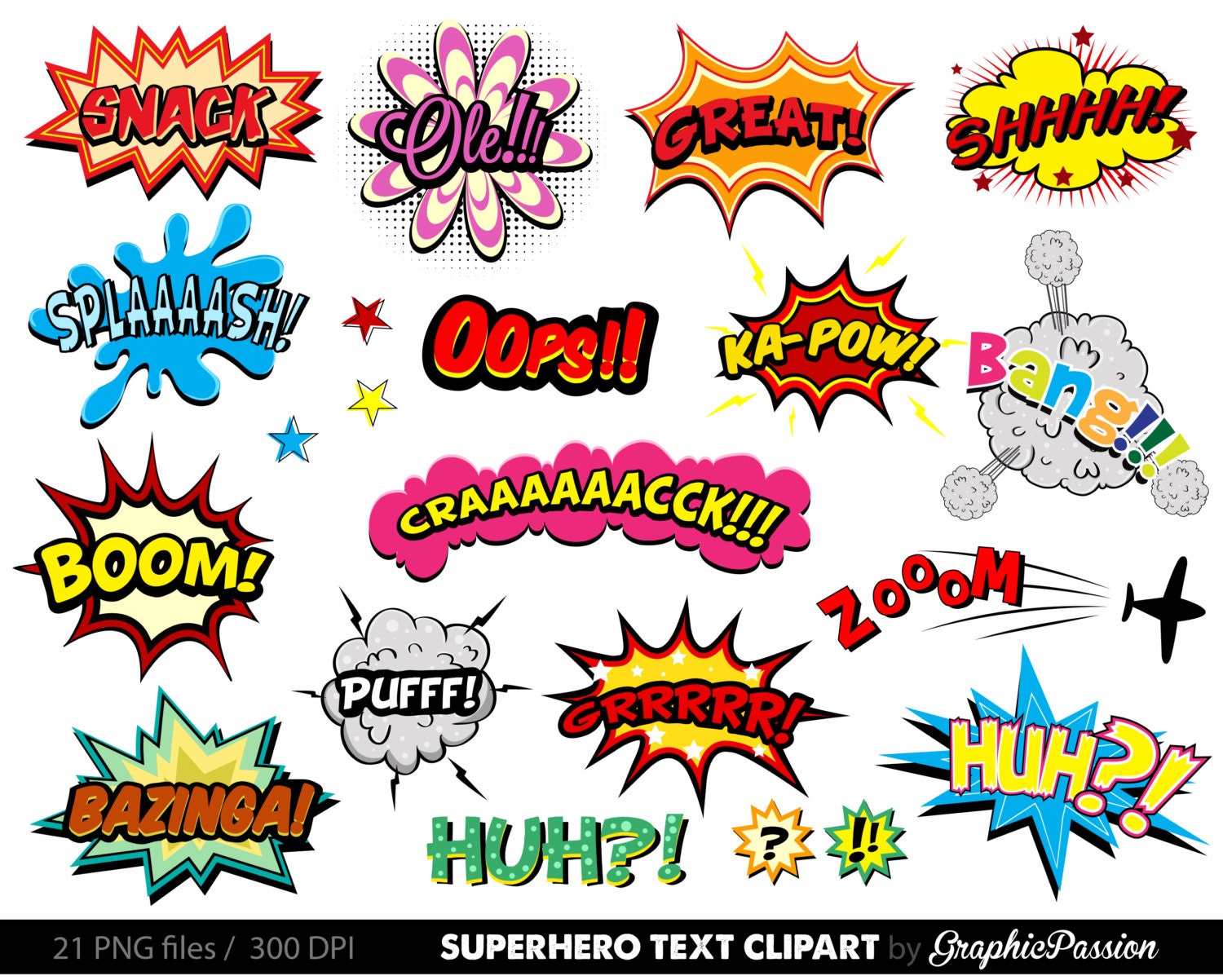 Comic clipart superhero bubbles clipart Speech Bubbles Clipart