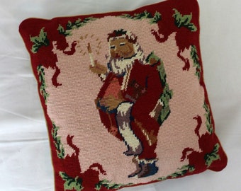 santa embroidered pillowcase