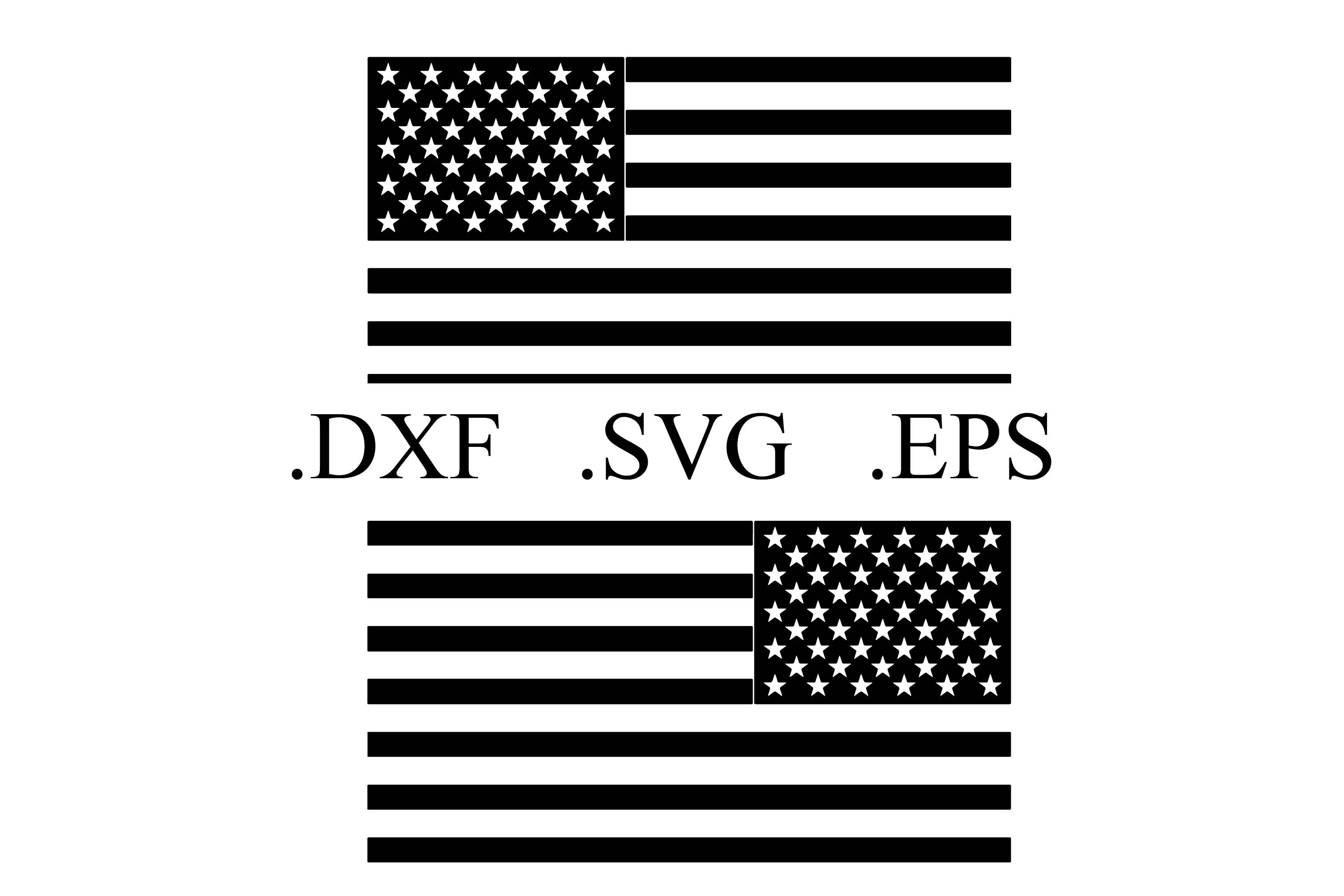 American Flag Vector Cut File DXF SVG EPS