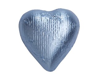 Sweetworks Hearts Solid Milk Chocolate Candy - Pastel Blue - 1 LB Bag