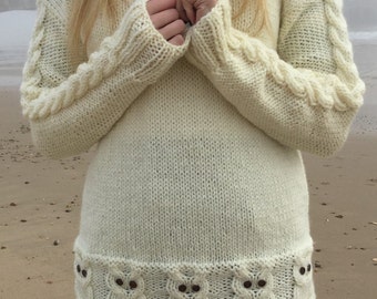 PATTERN Parliament of Owls Jumper - 3 adult sizes - intermediate. Chunky/bulky.