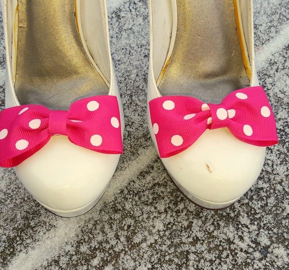 Hot Pink Bow Shoe ClipsWedding Accessories Bridal Shoe