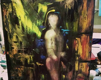 STrOnG. abstract portrait oil on canvas