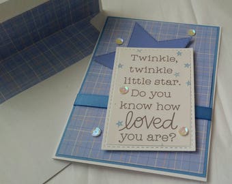 Handmade Baby Boy Card. Baby Shower.