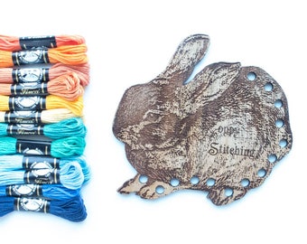 Embroidery Floss Organizer Thread Holder - Hoppy Stitching Bunny