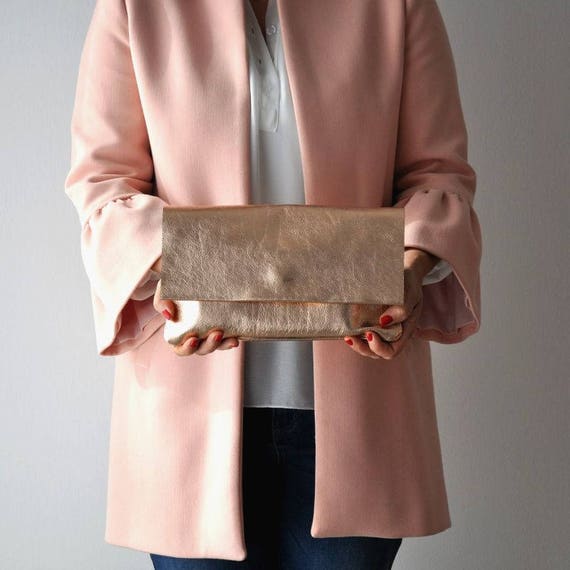 rose gold pouch clutch