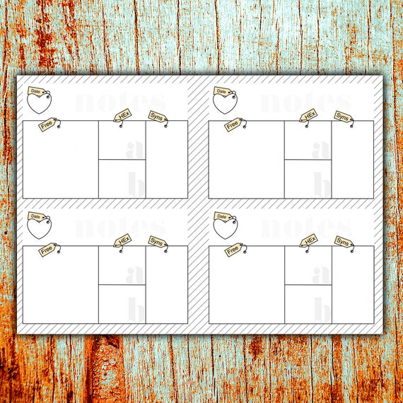 slimming world food diary printable instant download a5 download food diary