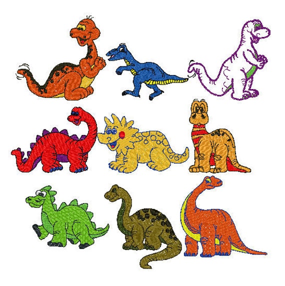 Cute dinosaur embroidery designs 9 different dinos pes instant Cute dinosaur embroidery designs 9 different dinos pes instant