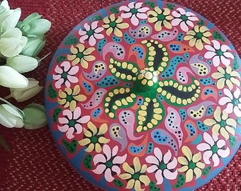 Festive Mexican or Aborigine Hand-Painted Box or Flour Tortilla Warmer