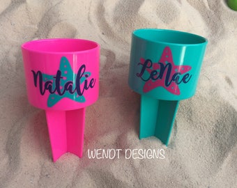 Starfish Beach Cup Holder, Beach Spiker, Personalized Spiker, Monogram, Beach Spike, Drink Holder, Sand Spike