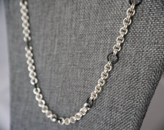 Double Chainmaille Ring Necklace