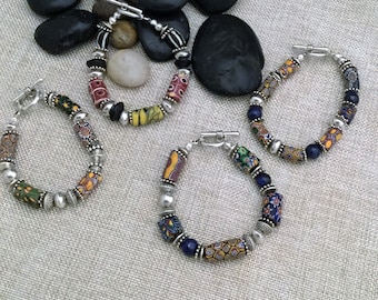African Trade Bead Bracelets