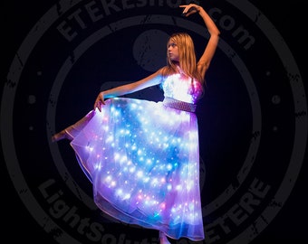 Smart LED light up dance dress galaxy gown design from ETEREshop