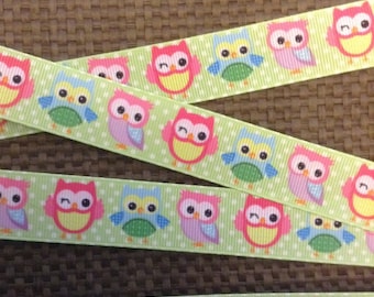 Owl Ribbon 7/8'