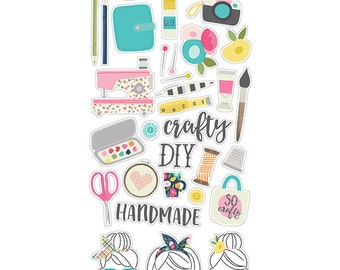 Crafty Girl Chipboard Stickers 6X12" - Carpe Diem
