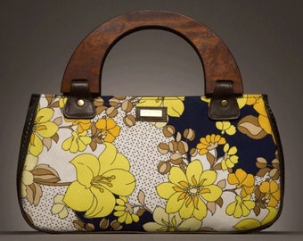 Wooden Handle handbag - Anne