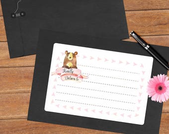 Woodland bear - 8 mailing labels