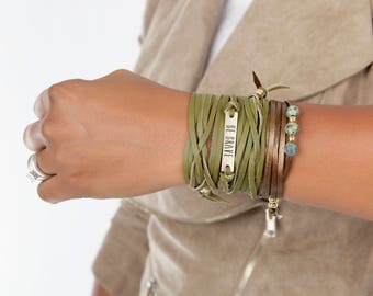 Leather Choker | Boho Jewelry Necklace | Leather Bracelet Wrap | Personalized Color Suede Bracelet | Necklace Boho Choker Bohemian Gift