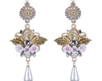 Wedding Earrings, Summer Earrings, Bridal Earrings, Wedding Earrings, Swarovski Pearl Drop Dangle Earrings, Vintage Style Earrings