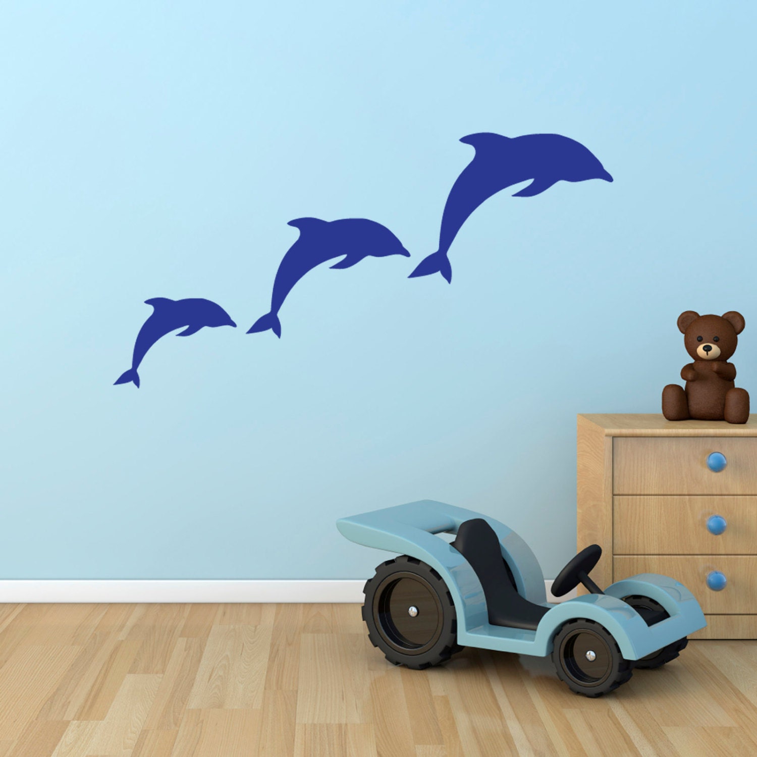 Dolphins wall stickers Dolphin pod / family wall decals