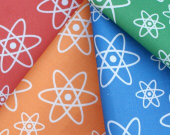Rainbow Atomic Orbits Chemistry Fabric, 4 8" Squares