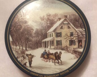 Currier & Ives American Homestead Winter Tin