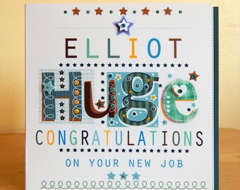 Personalised Male/Female Congratulations special card. Congrats Engagement Wedding Job