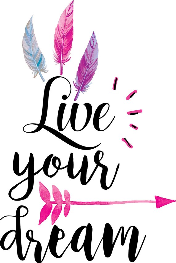 Download Live your Dream svg clipart, Boho feathers arrow Clipart ...