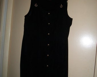 Vintage 90s Long Black Jumper Dress Size 12