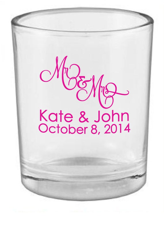 168 Personalized Glass Votive Holders Wedding Favors Custom