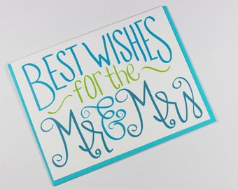 Wedding Card - Wedding Congrats Card - Wedding Day Card - Congratulations Card - Newlywed Card - Marriage Card - Best Wishes to Mr and Mrs