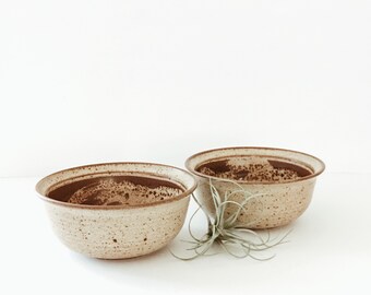 Vintage Ceramic Bowls // Soup Bowls // Cereal Bowl // Boho // Pair // Handmade Pottery