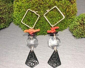 Art Deco inspired drop earrings