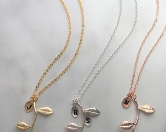 Rose Necklace With Initial Rose Pendant Necklace Women Gift Personalized Necklace For Women
