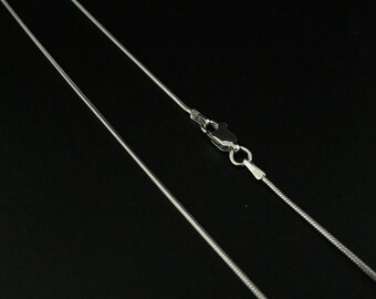 Silver Snake Chain // 925 Sterling Silver // Non Tarnishing Rhodium Finish // 1.1mm Gage // Small Size Pendant Chain
