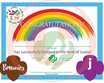 Girl Scout Bridging Certificate - Brownie to Junior