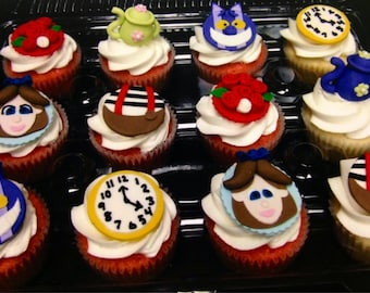Alice in Wonderland Cupcake Toppers