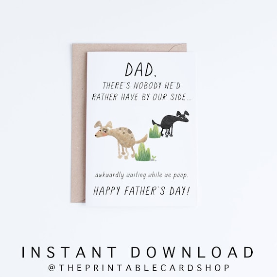 Pet Dad Printable Fathers Day Cards Instant Download Funny