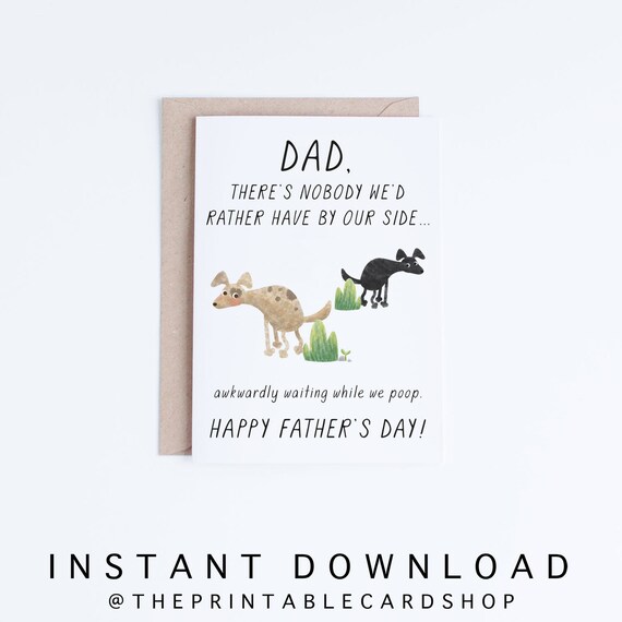 Pet Dad Printable Fathers Day Cards Instant Download Funny