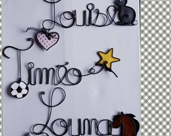 Child in wire, custom name.
