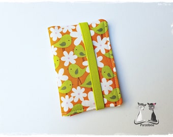 Business Cards-case-Vögel2-birds-flowers-flower-orange Green Green