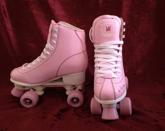 Retro vintage pastel pink roller skates