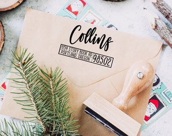 Return Address Stamp, Custom Address Stamp, Christmas Stamp, Winter Address Stamp, Personalized Stamp, Wedding Stamp, Self Inking