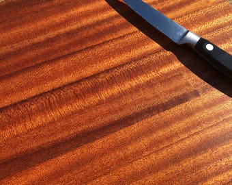 African Sapele Mahogany Edge Grain Cutting Board with Premiere Tung Oil Finish