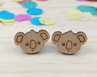 Koala Face Stud Back Earrings