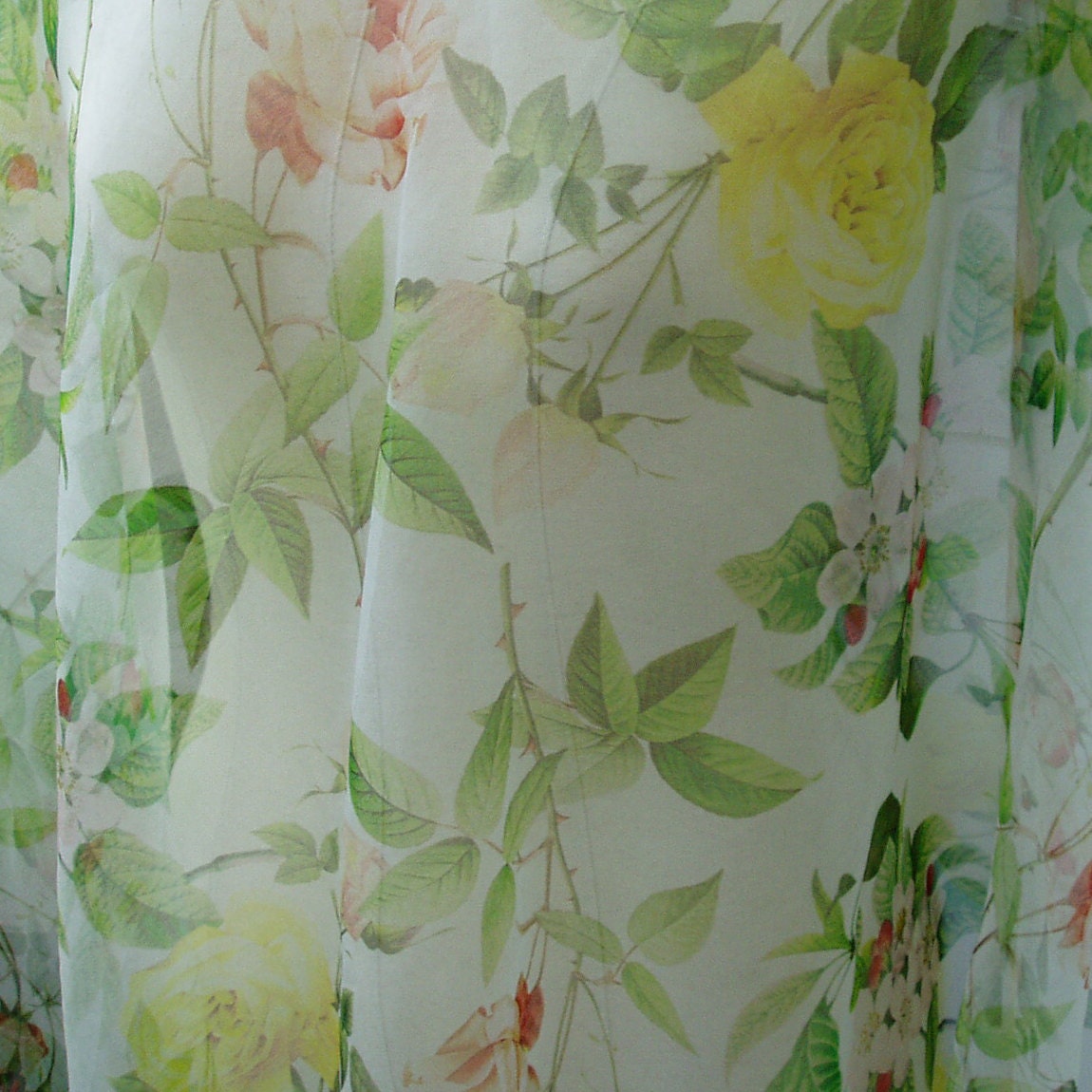 pure silk organza fabric floral print pattern 55 width